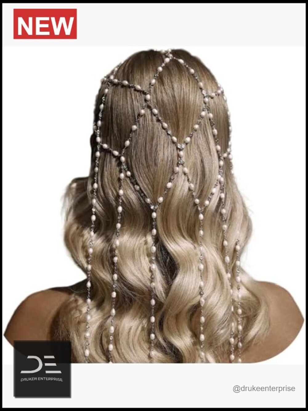 Multi-layered Pearl Tassel Hair Chain Headpiece Bridal Wedding Hairband